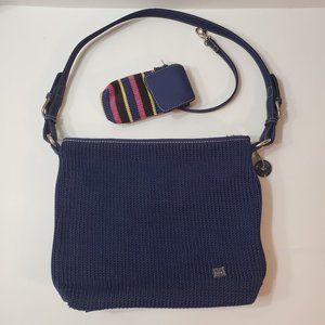 NWOT The Sak Woven Crochet Shoulder Bag NAVY